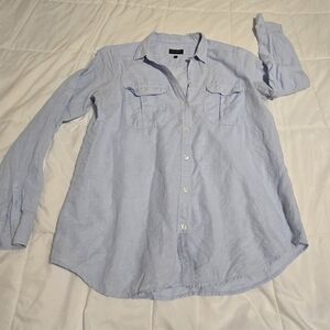 Express Light Blue Casual Button Down Shirt